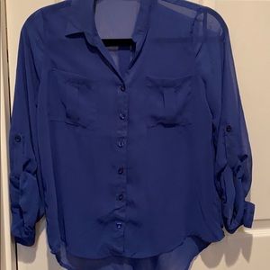 Blue sheer blouse